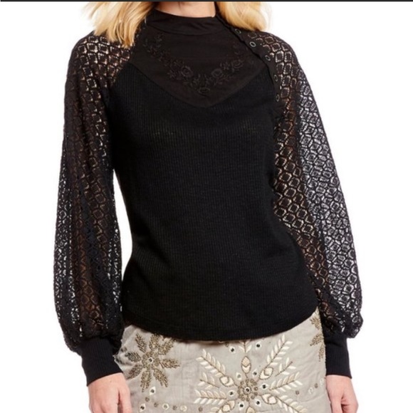 Free People Sweetest Thing Thermal Top black - Picture 4 of 10